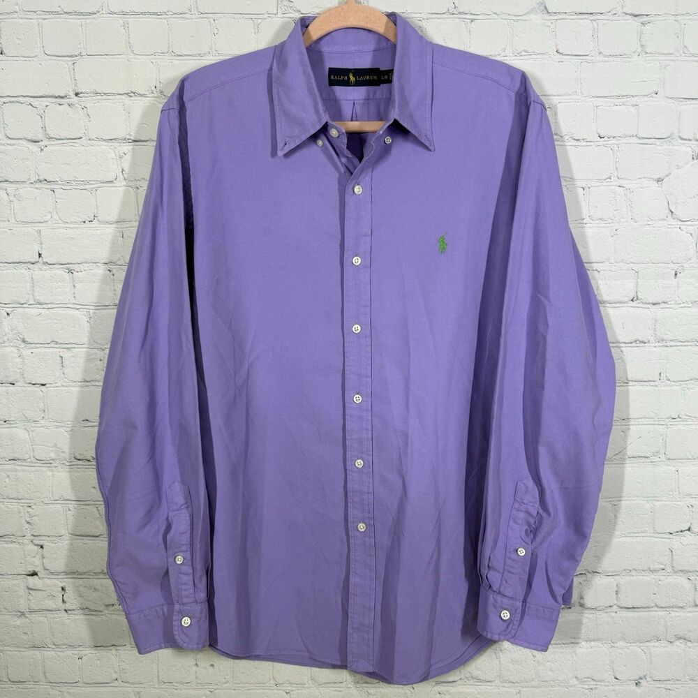 Ralph Luaren Shirt Button Down Men Size Large Lavander Purple Preppy Minimalit